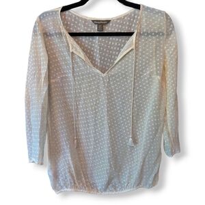 Tommy Bahama Shirt, Sheer Polka Dot Top, Size S/P